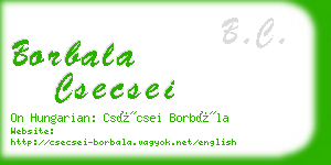 borbala csecsei business card